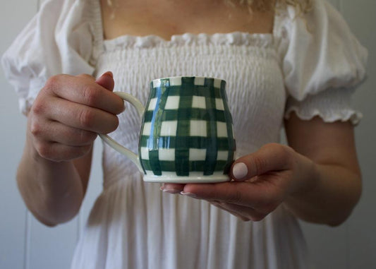 No. 10 Green Gingham Teacup 220ml